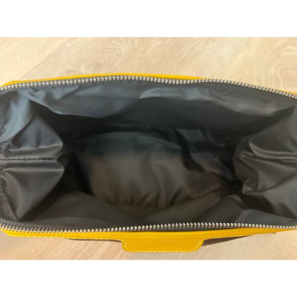 Mellamoon Dopp Kit Toiletry Bag Leather Black Yellow Travel Bag - Picture 4 of 6